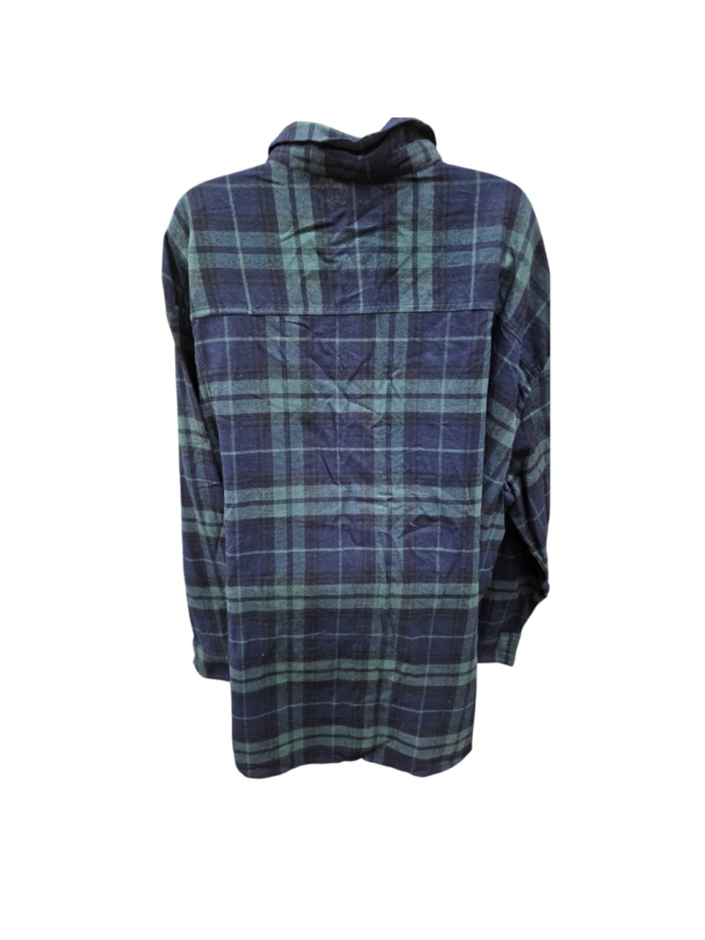 NWT Old navy The boyfriend XXL blue green plaid relaxed fit button up flannel - Picture 3 of 7